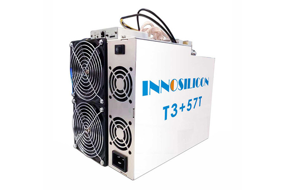 2 फैन BTC एसिक माइनर Innosilicon T3+ 57T SHA 256 Algorithm Miner 3300W