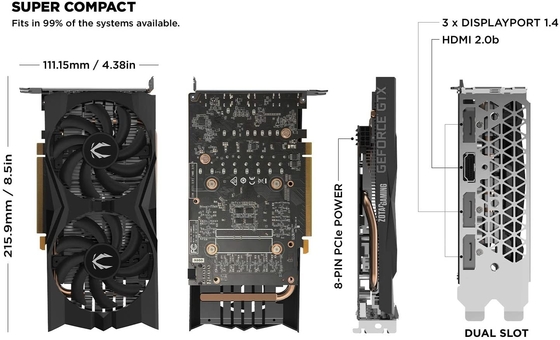 192बिट माइनिंग रिग ग्राफिक्स कार्ड ZOTAC गेमिंग GeForce GTX 1660 6जीबी GDDR5 ग्राफिक्स कार्ड